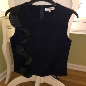 Navy Opening Ceremony crop top w black detail